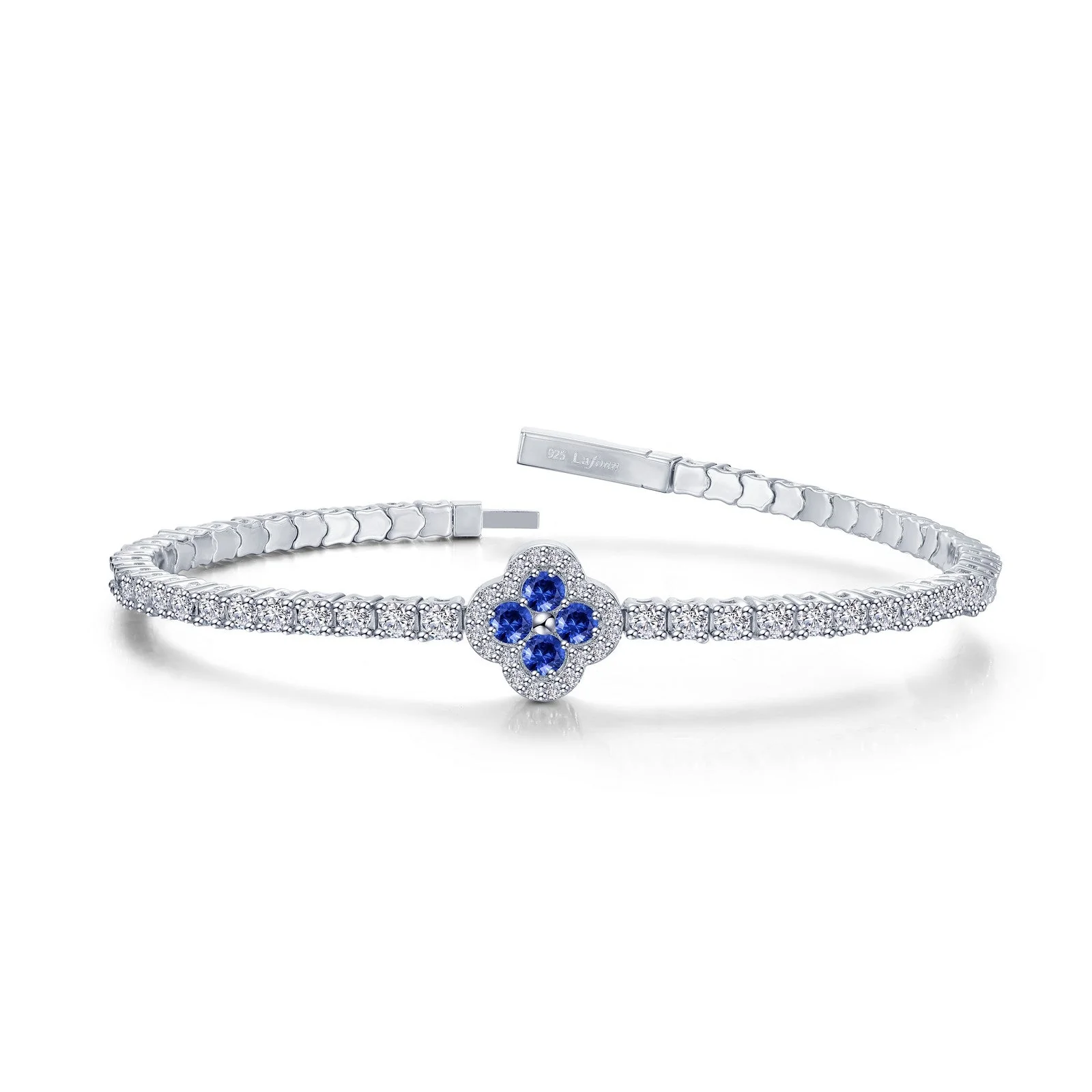 Lafonn 2.25ctw Sapphire Clover Tennis Bracelet 
